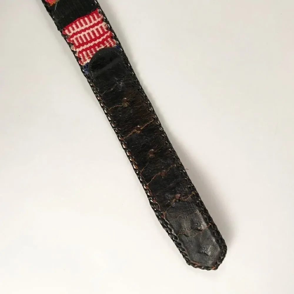Vintage 90's Black belt with Colorful Pattern